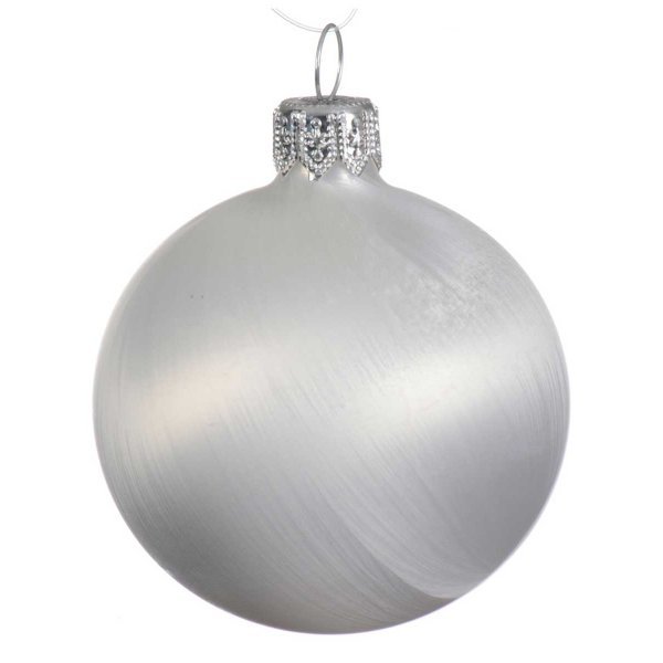 Χριστουγεννιάτικη Γυάλινη Μπάλα Οροφής Λευκή Ματ (15cm)